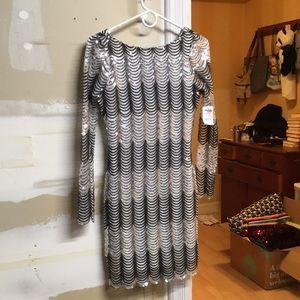 Charlotte Russe Black/Silver Sequin Bodycon Dress